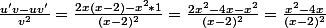 \frac{u'v-uv'}{v^2}=\frac{2x(x-2)-x^2*1}{(x-2)^2}=\frac{2x^2-4x-x^2}{(x-2)^2}=\frac{x^2-4x}{(x-2)^2}